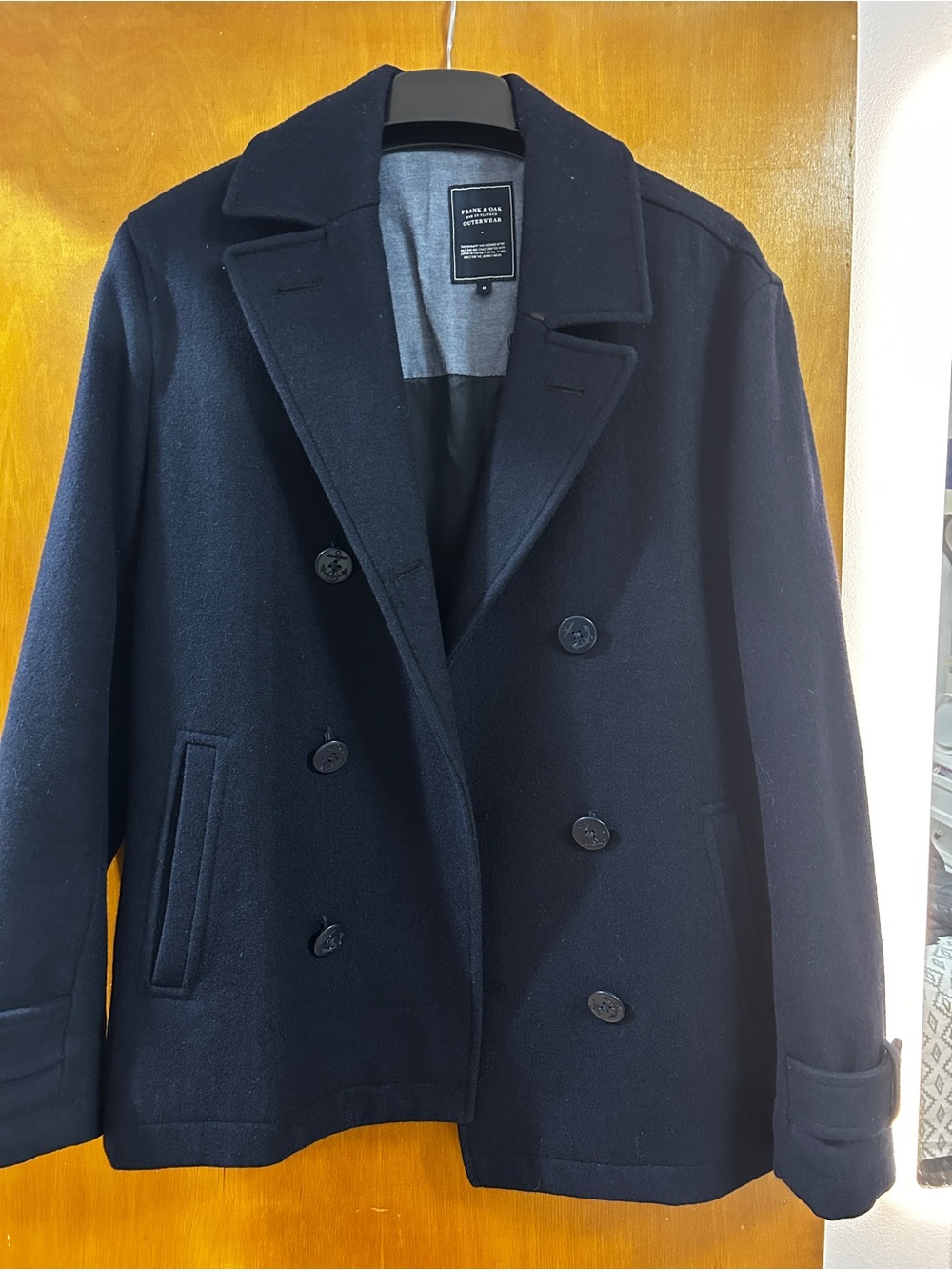 Classic Navy Wool Blend Peacoat